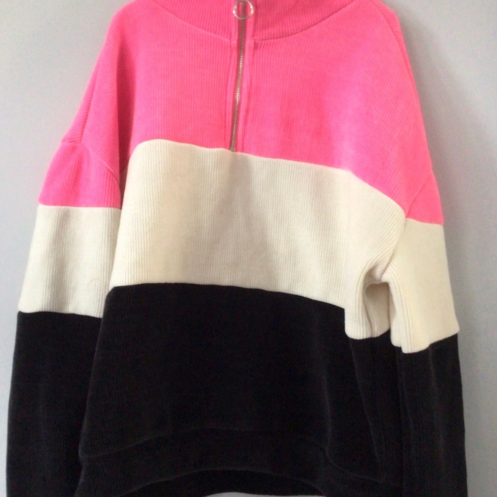 Urban Kids Pullover Sweater Black,Pink,Cream Large